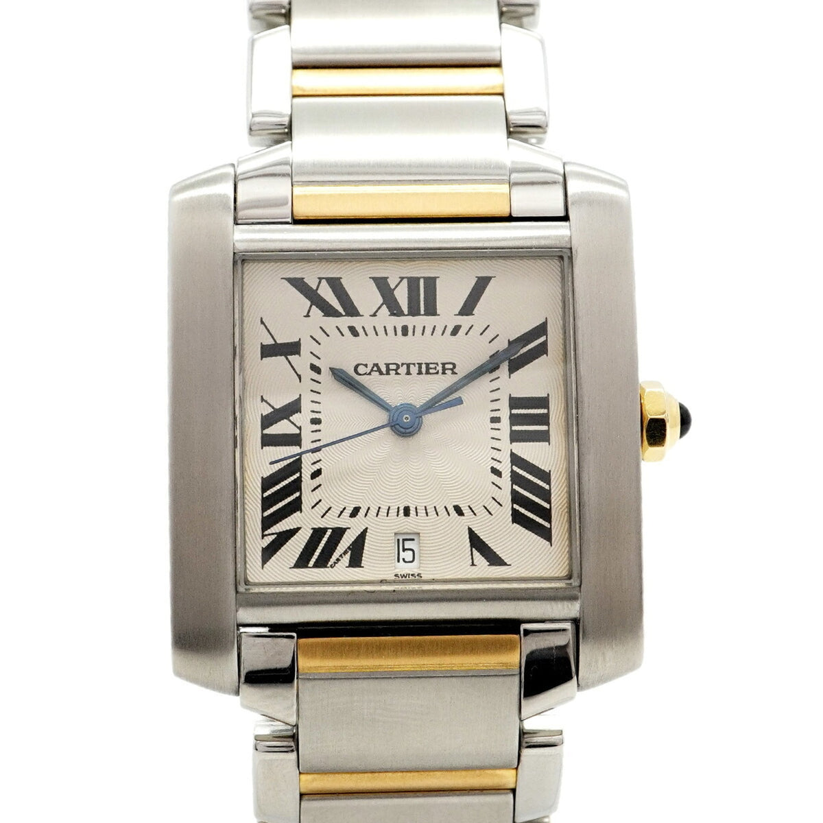 Pre-Owned Cartier Tank Fran?aise LM Two-Tone Watch W51005Q4 Ivory Dial Men's