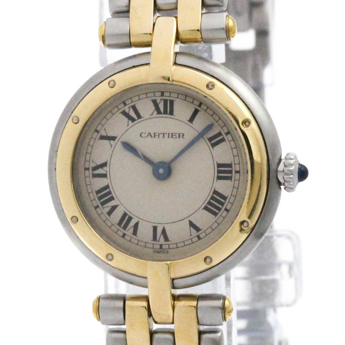 Pre-Owned CARTIER Panthere Round 18K Gold Steel Quartz Ladies Watch Polished