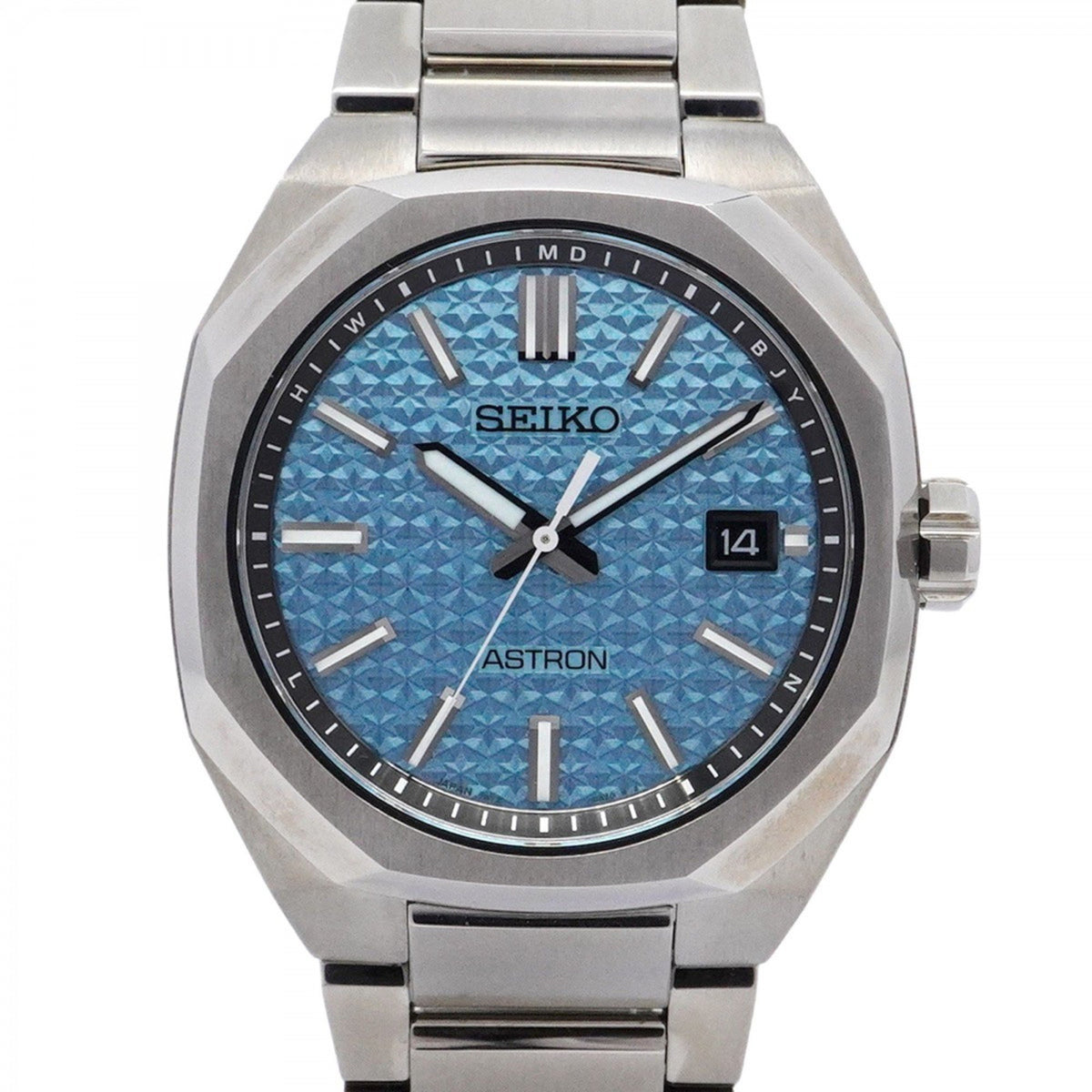 Gebrauchte Seiko Astron 7B72-0AL0 Herrenuhr mit blauem Zifferblatt 