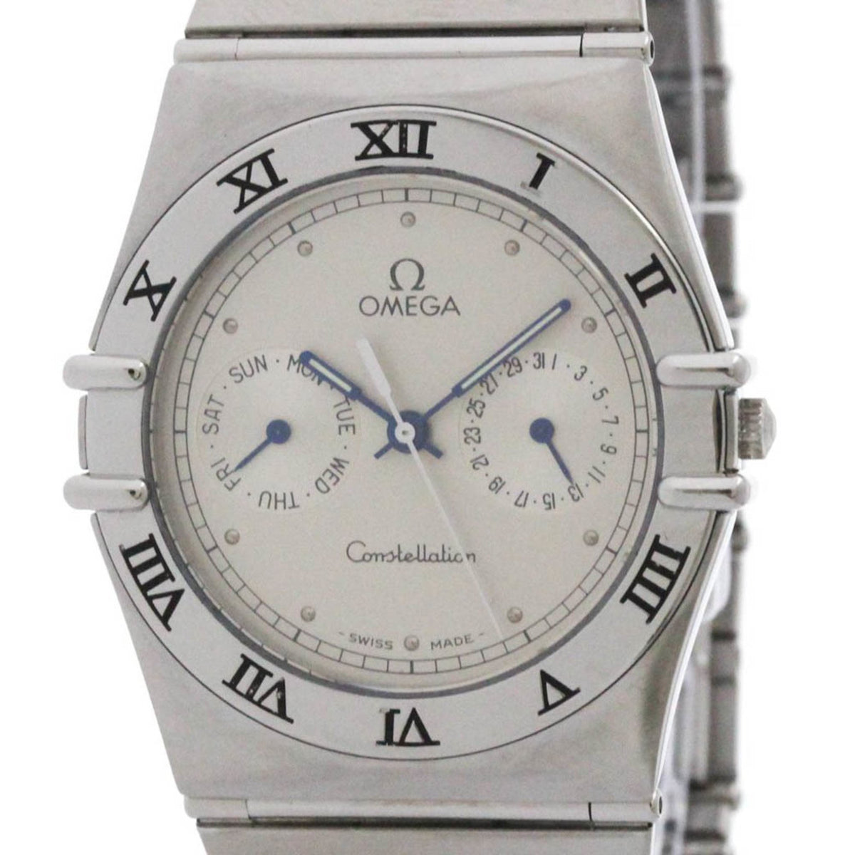 Pre-Owned OMEGA Constellation Day Date Steel Quartz Mens Watch 396.1080