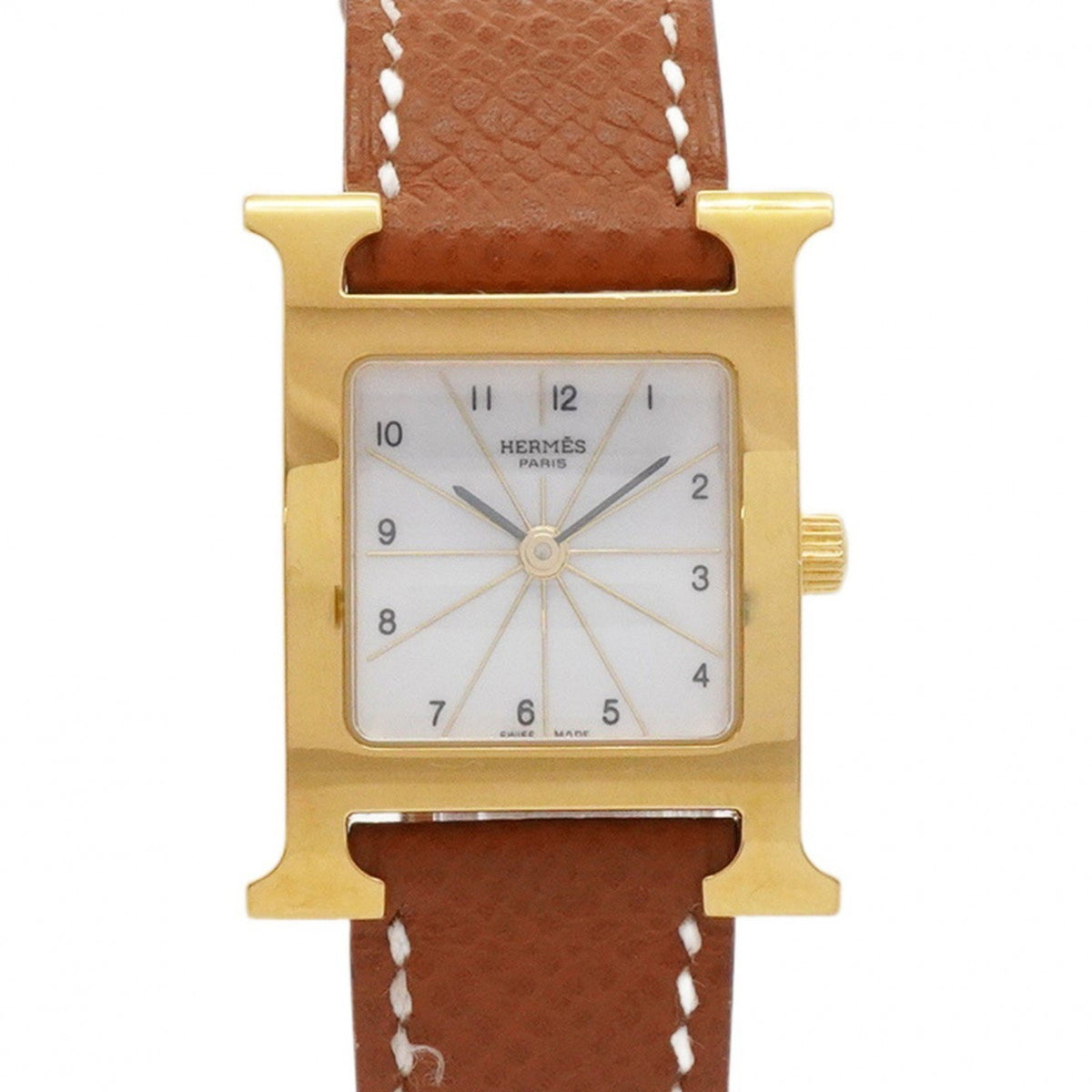 Pre-Owned Herm?s H Watch HH1.201 White Dial Women's
