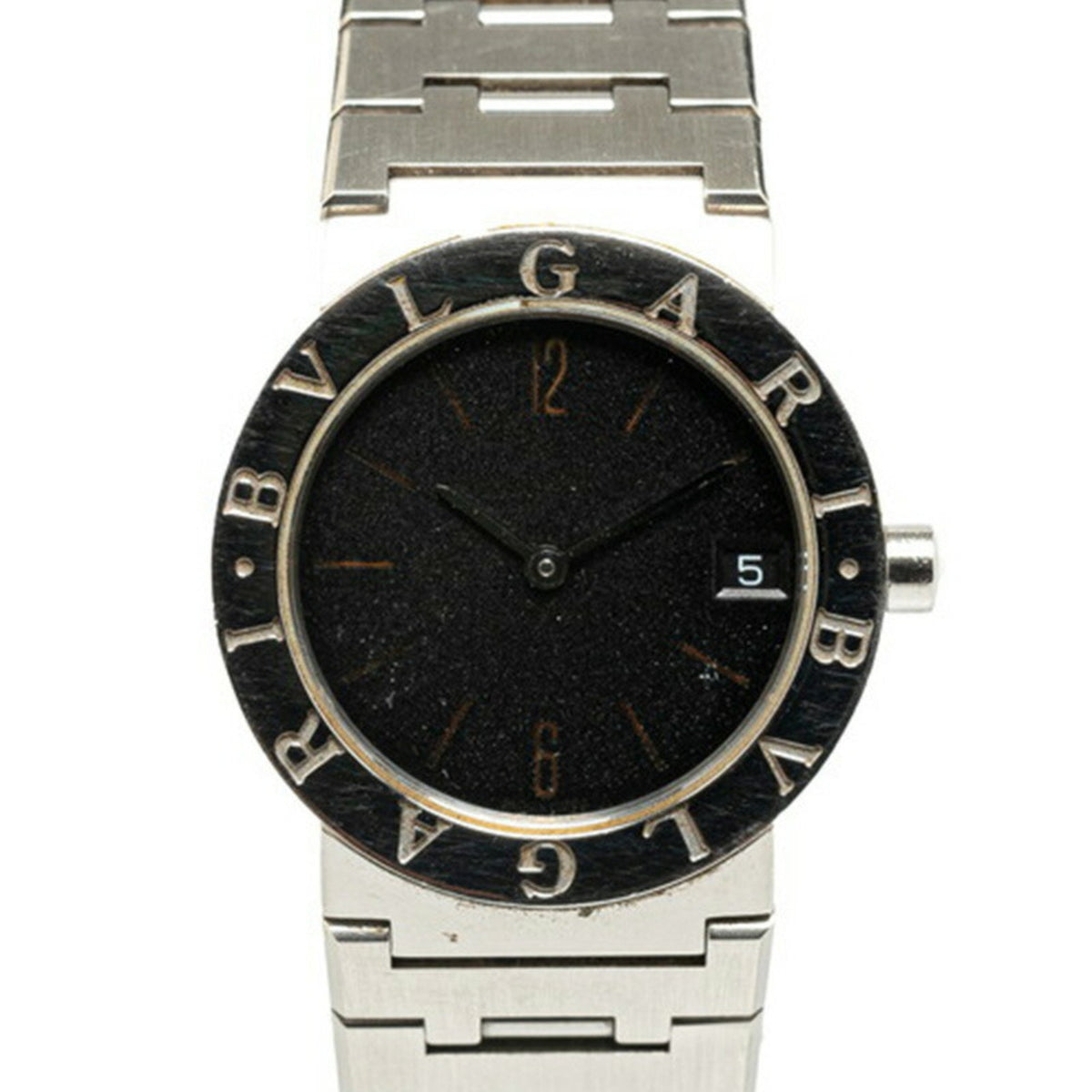 Gebrauchte BVLGARI Uhr BB30SS Quarz Schwarzes Zifferblatt Edelstahl Damen 