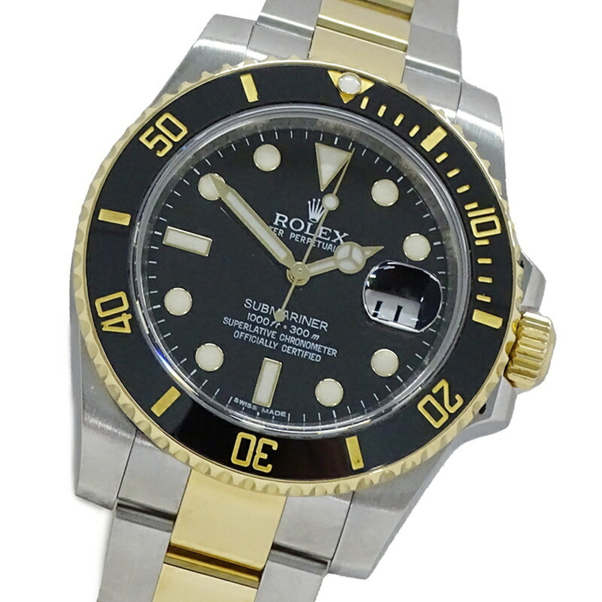 Gebrauchte Rolex ROLEX Submariner Date 116613LN V-Nummer Uhr Herren Automatik AT Edelstahl SS Gold YG Kombination Roulette poliert 