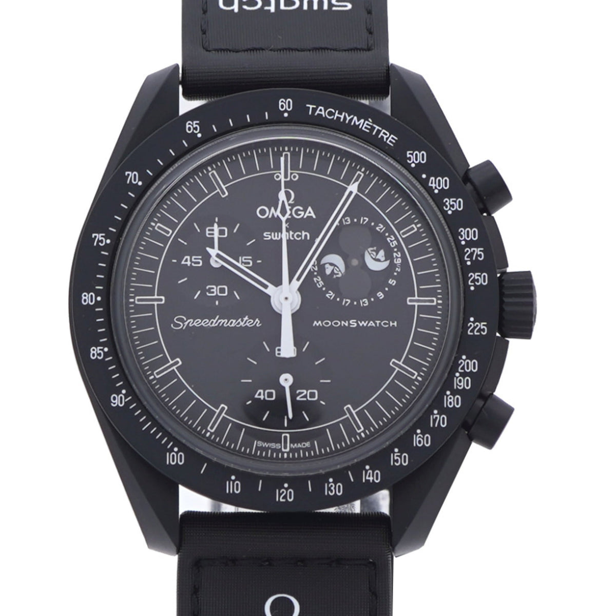 Pre-Owned Like new Omega x Swatch Snoopy Mission to the Moon Phase Speedmaster Quartz Watch, Black Dial, 1303OMEGA