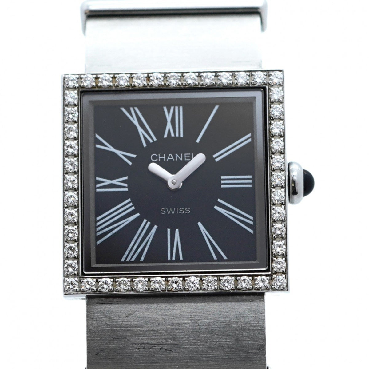 Gebrauchte Chanel Mademoiselle H0875 Damenuhr mit schwarzem Zifferblatt 
