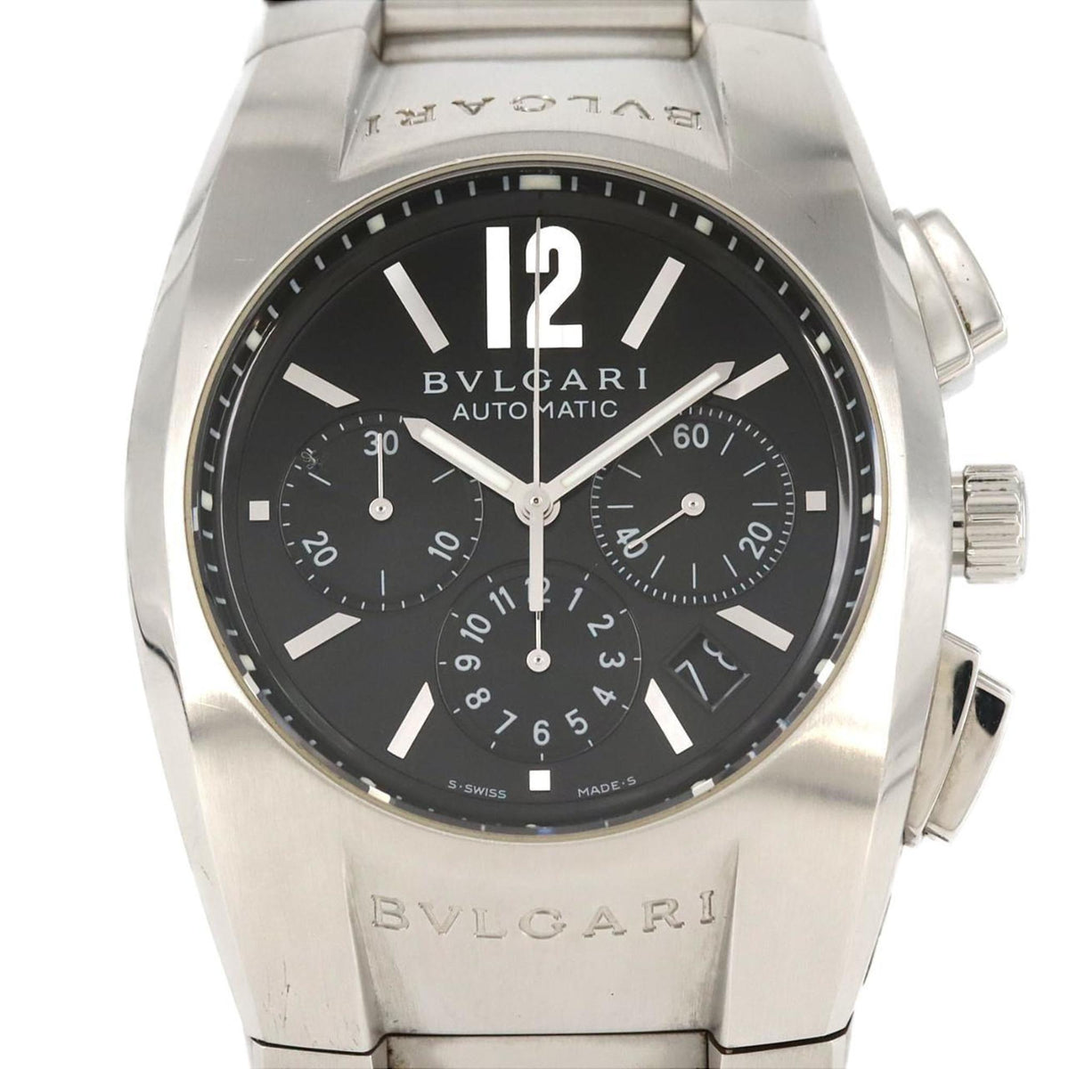 Pre-Owned Bvlgari Ergon Chronograph EG40SCH EG40BSSDCH AT Stainless Steel Automatic Watch
