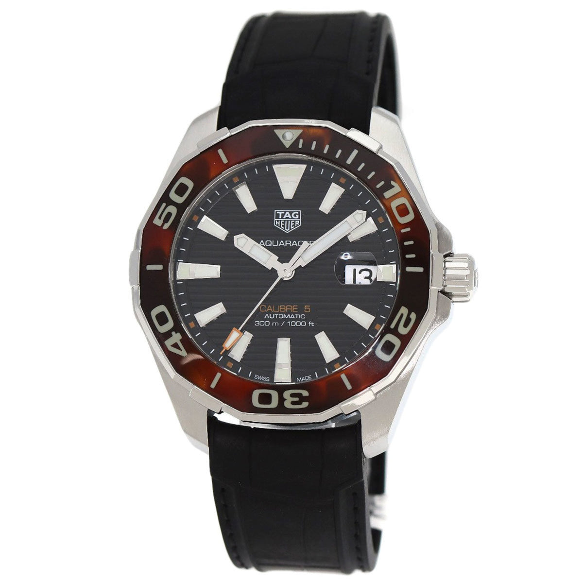 Gebrauchte TAG Heuer WAY201N Aquaracer Calibre 5 Uhr Edelstahl Gummi Herren 