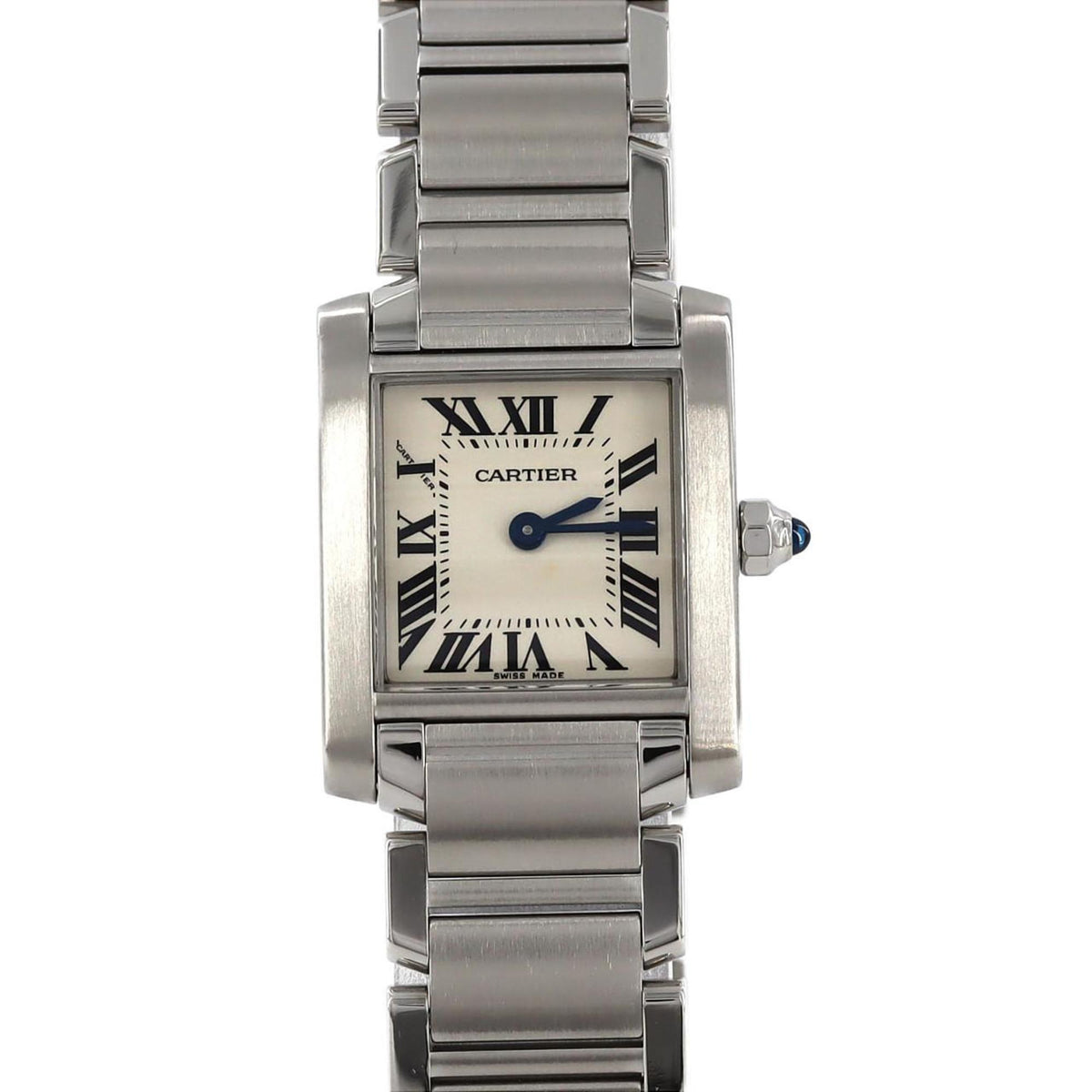 Gebrauchte Cartier Tank Francaise SM W51008Q3 SS Armbanduhr Quarz 