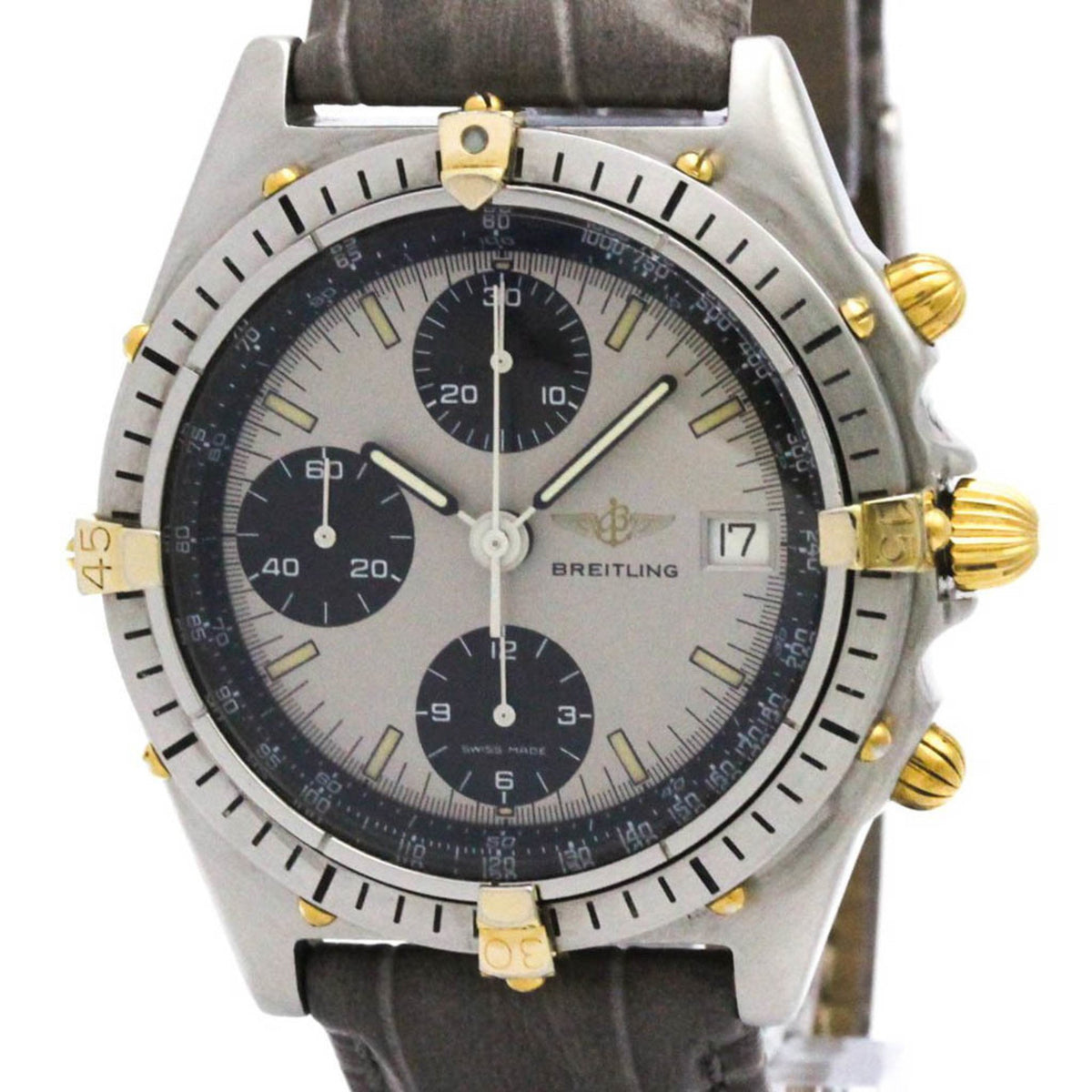Pre-Owned BREITLING Chronomat 18K Solid Gold Automatic Mens Watch 81950 Polished