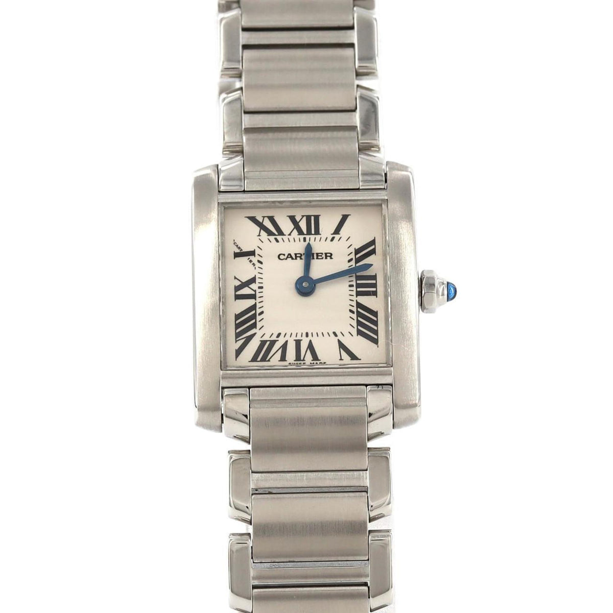 Gebrauchte Cartier Tank Francaise SM W51008Q3 SS Armbanduhr Quarz 