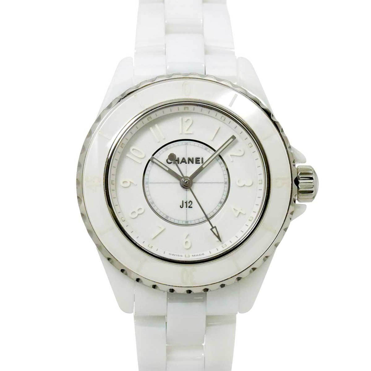 Pre-Owned CHANEL J12 Phantom 33mm H6345 Women's Watch, White Ceramic Quartz Movement, Limited Edition of 1,200 Pieces Worldwide