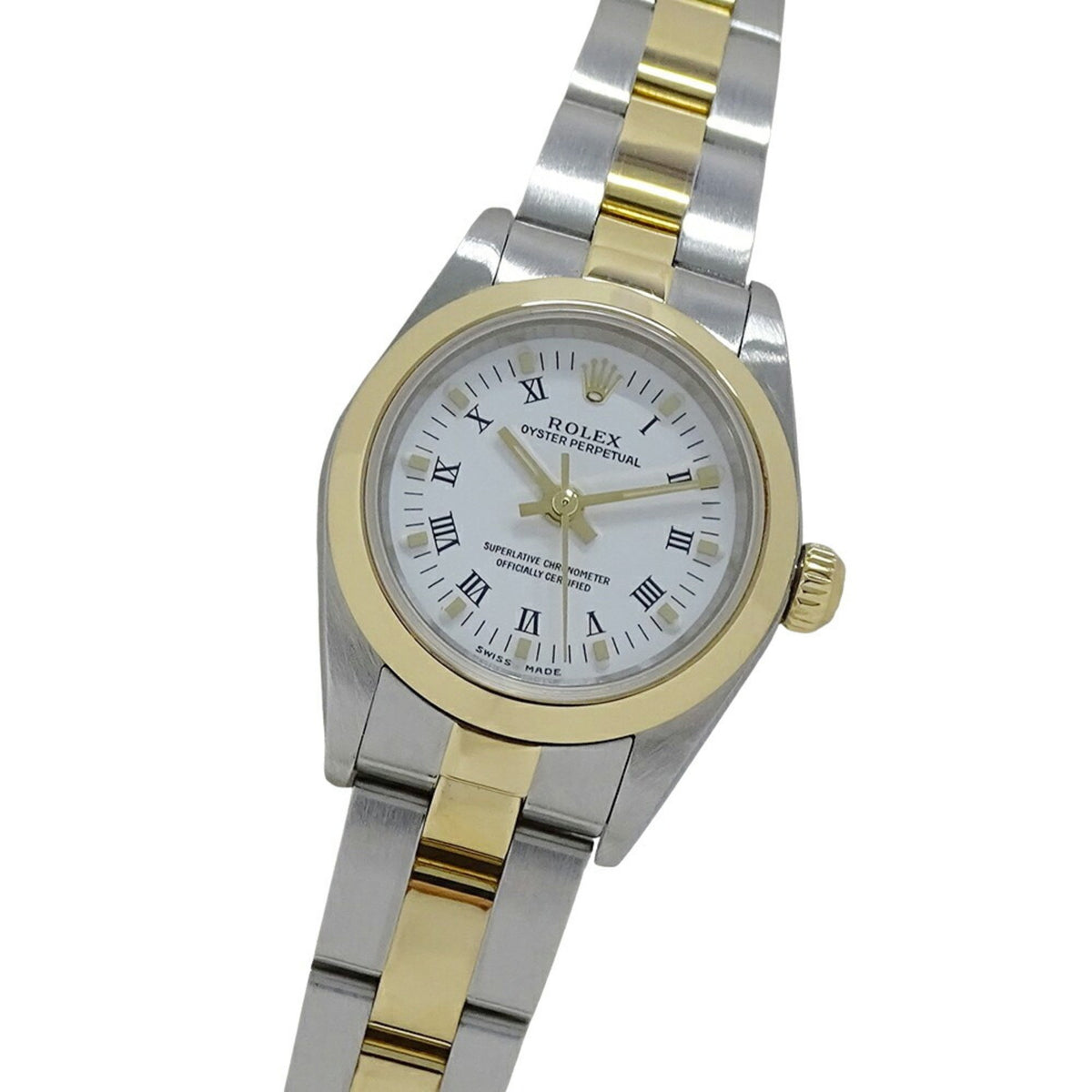 Gebrauchte Rolex ROLEX Oyster Perpetual 76183 Y-Serie Uhr, Damen, Automatik, AT, Edelstahl, SS, Gold, YG, Kombination, poliert 