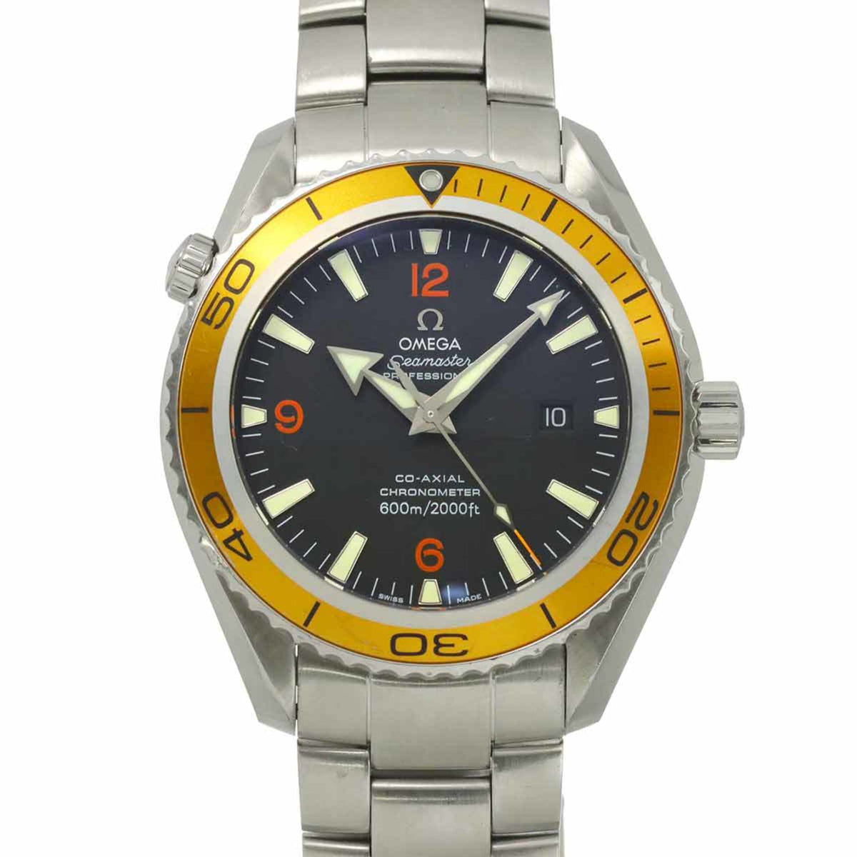 Pre-Owned OMEGA Seamaster Planet Ocean Co-Axial Chronometer 600m 2208 50 Men's Watch with Date Display, Black, Automatic