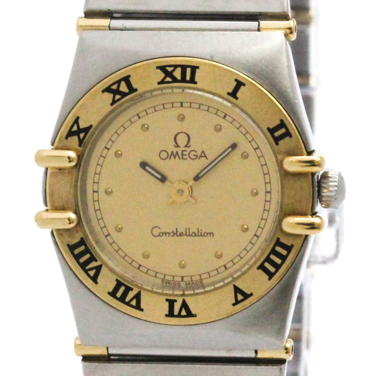 Pre-Owned OMEGA Constellation 18K Gold Steel Ladies Watch 795.1080 Polished