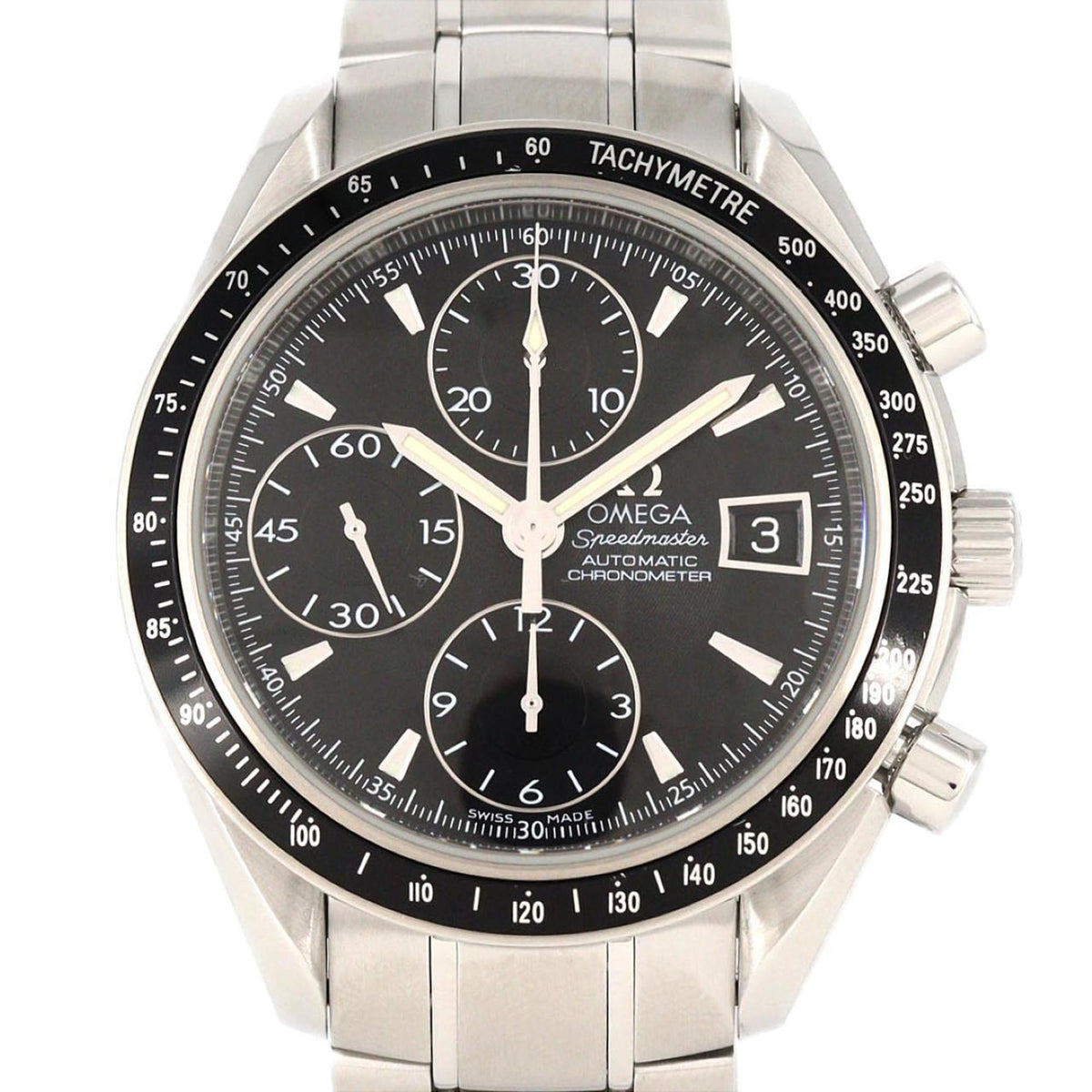 Pre-Owned Omega Speedmaster Date 3210.50 Stainless Steel Automatic Watch