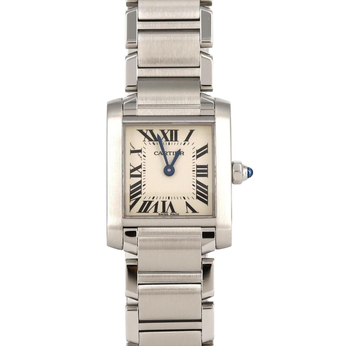 Gebrauchte Cartier Tank Francaise SM W51008Q3 SS Armbanduhr Quarz 