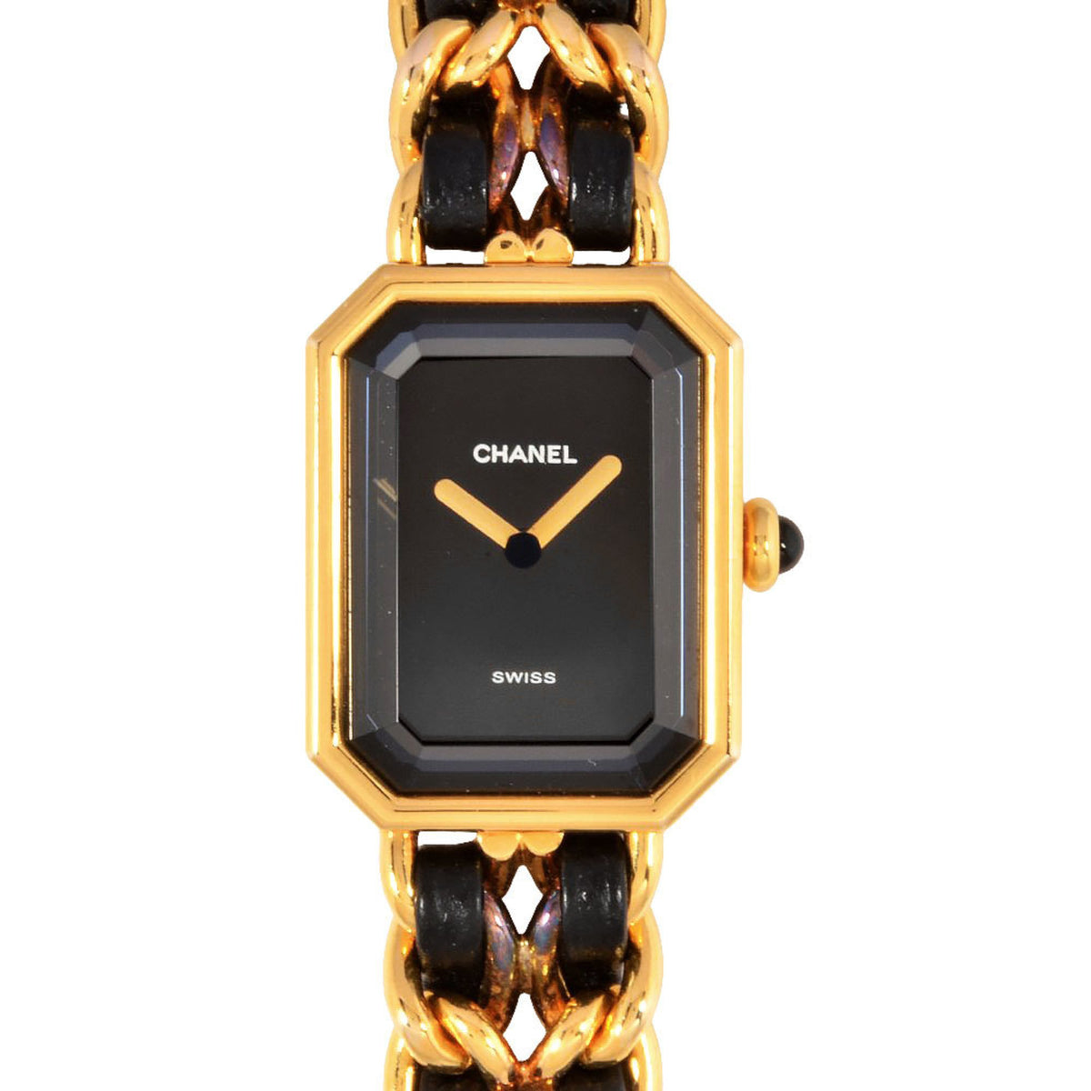 Gebrauchte CHANEL H0001 Premiere S-Größe Uhr Quarz schwarzes Zifferblatt GP Damen 