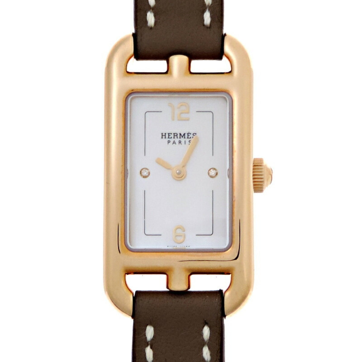 Pre-Owned Herm?s Nantucket PM 2P Diamond Women's Watch NA2.170C (Purchased in 2024)