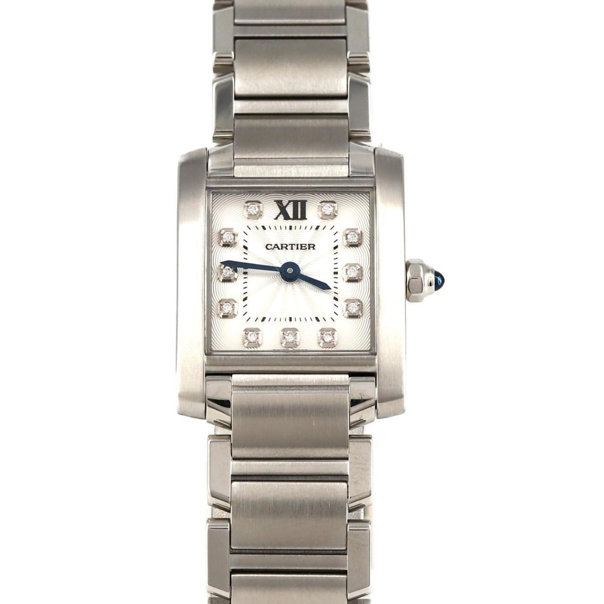 Gebrauchte Cartier Tank Francaise SM 11P WE110006 SS Armbanduhr Quarz 