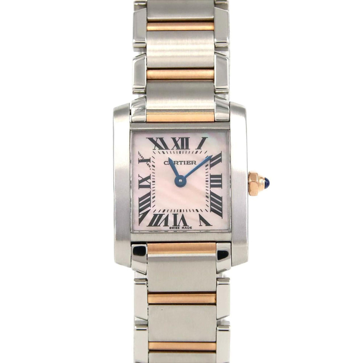 Pre-Owned Cartier Tank Fran?aise SM PG Two-tone Watch W51027Q4 SSxPG Quartz