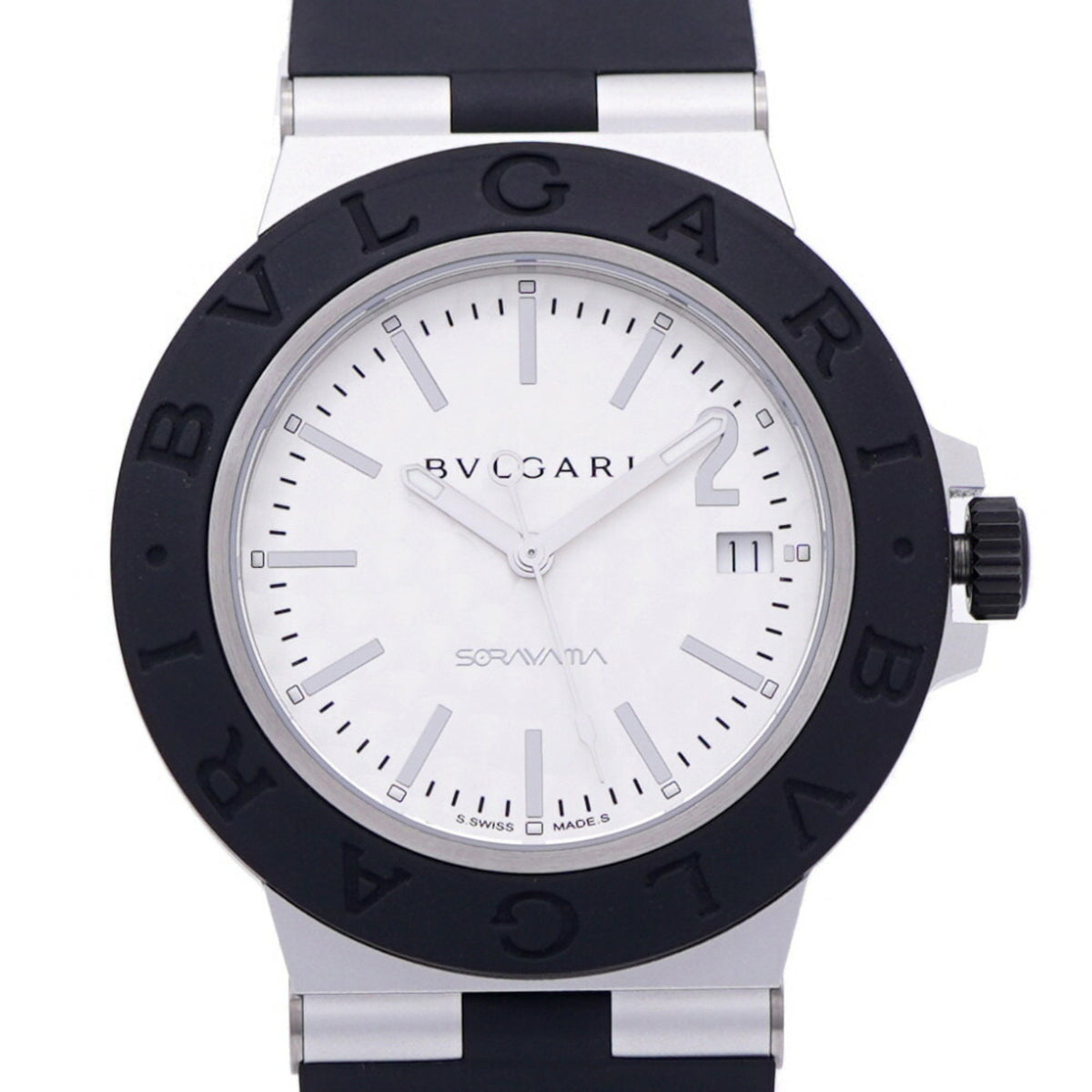 Pre-Owned Like new Bvlgari Hajime Sorayama BB40AT Automatic Watch, Aluminum/Rubber, Silver, 1576BVLGARI Men's