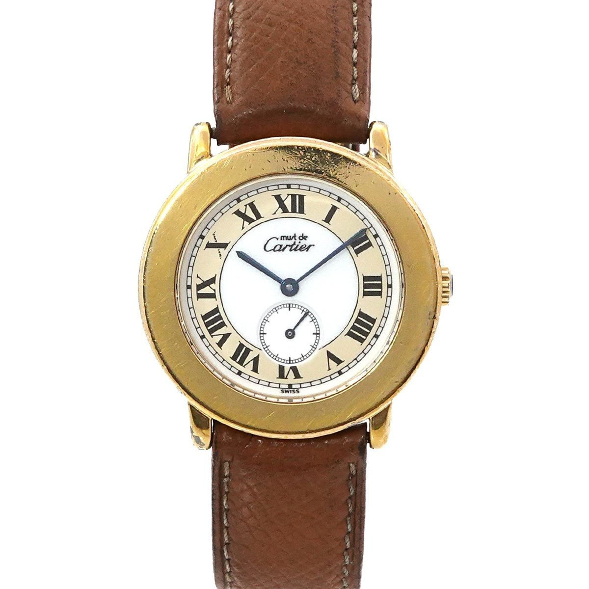Pre-Owned Cartier Must 2 Ronde Vermeil W1006922 Boys' Watch Small Seconds SV925 Quartz Must2