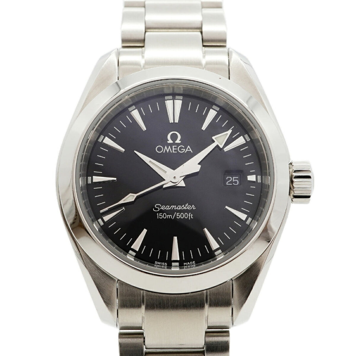 Pre-Owned Omega Seamaster Aqua Terra 2577.50 Black Dial Women's Watch