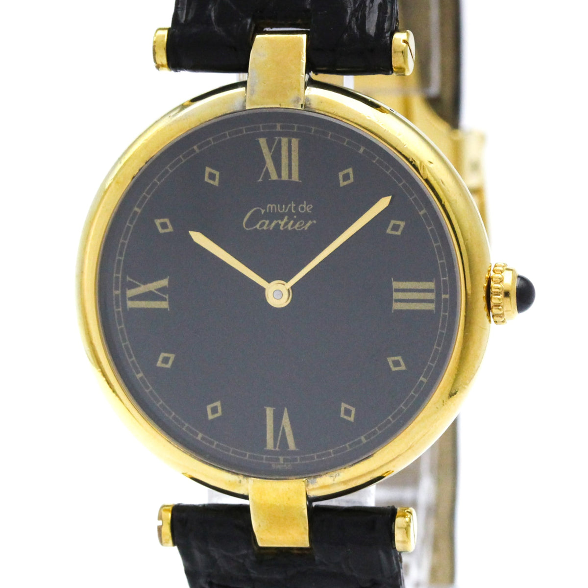 Pre-Owned CARTIER Must Vendome Gold Plated Quartz Ladies Watch 590003