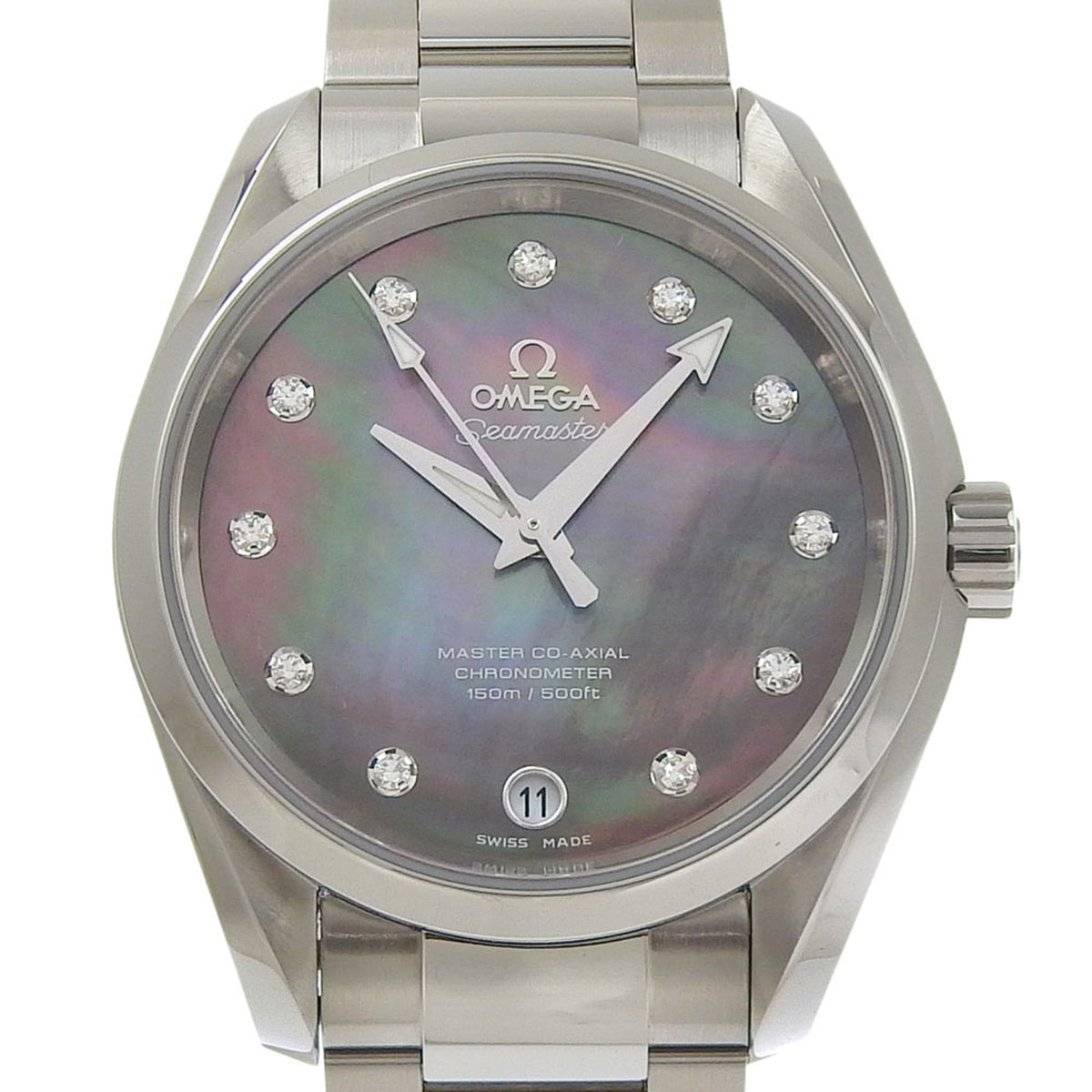 Pre-Owned Like New Omega Seamaster Aqua Terra 231 10 39 21 57 001 11P Diamond Date Mother-of-Pearl Dial