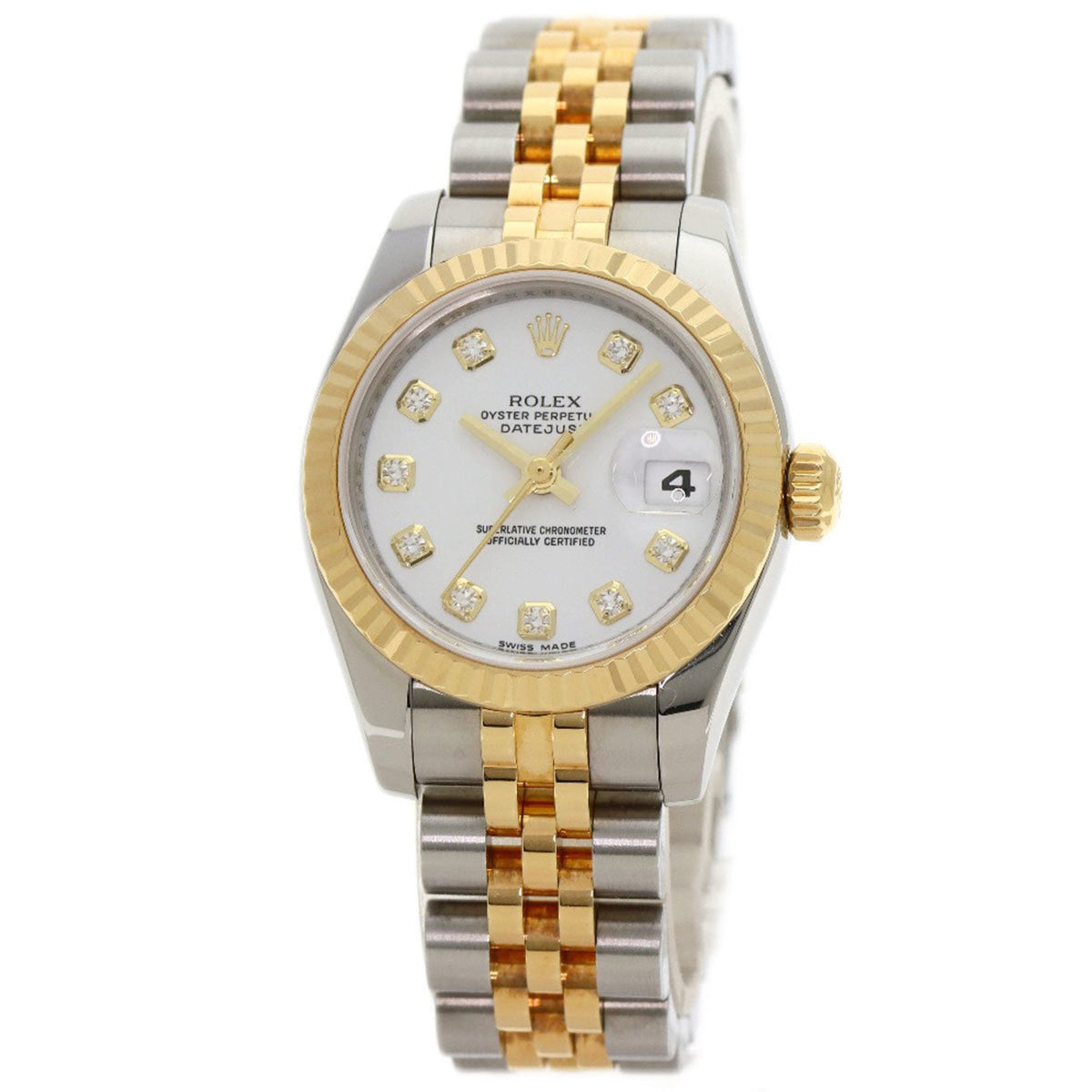 Gebrauchte Rolex 179173G Datejust 10P Diamant Uhr Edelstahl SSxK18YG K18YG Damen ROLEX 