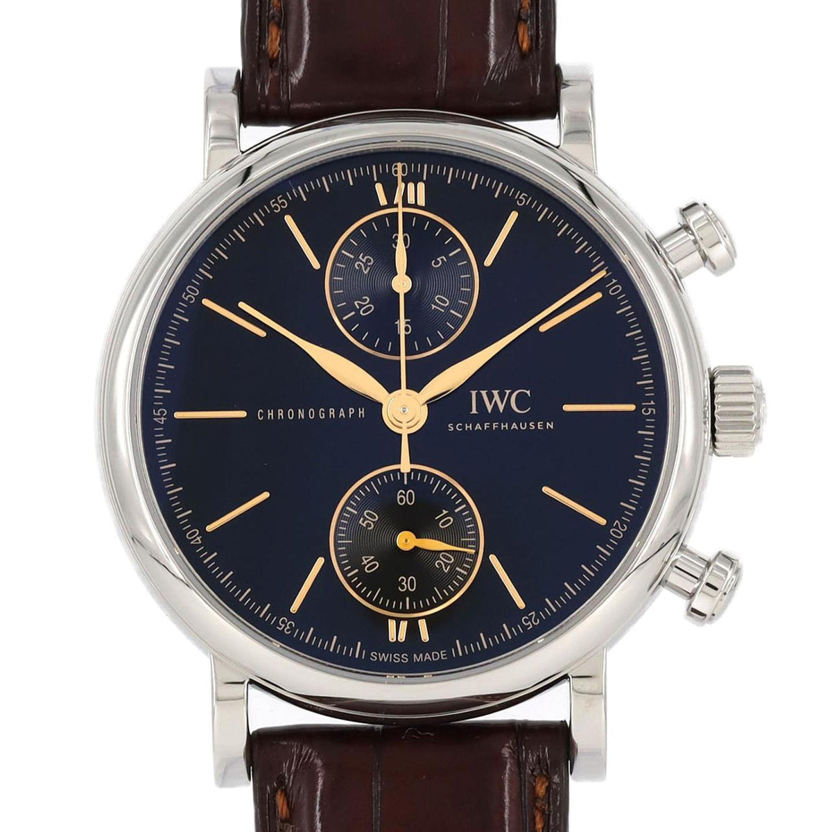 Gebrauchte IWC Portofino Chronograph 39 IW391404 SS Armbanduhr Automatik 