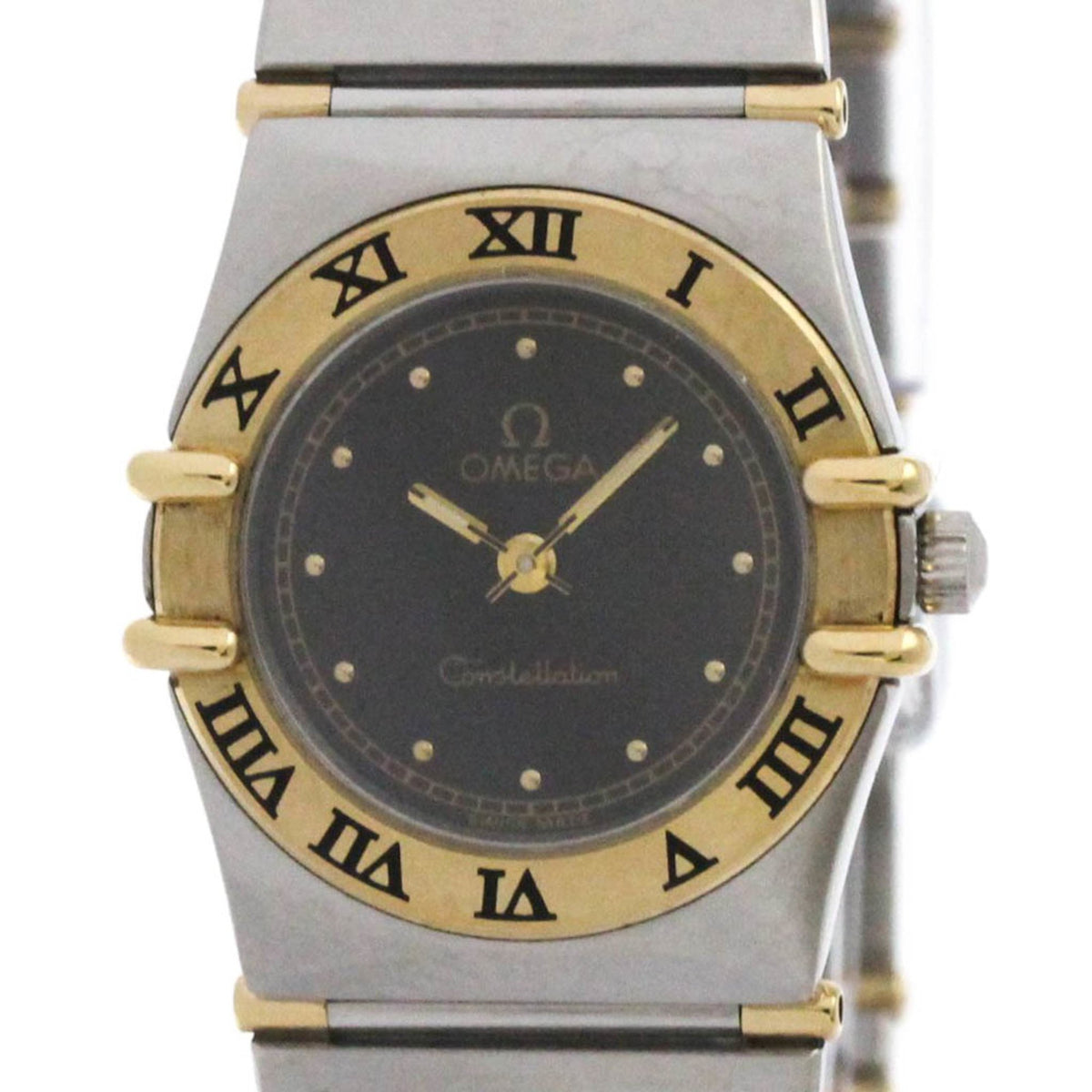 Pre-Owned OMEGA Constellation 18K Gold Steel Ladies Watch 795.1080 Polished