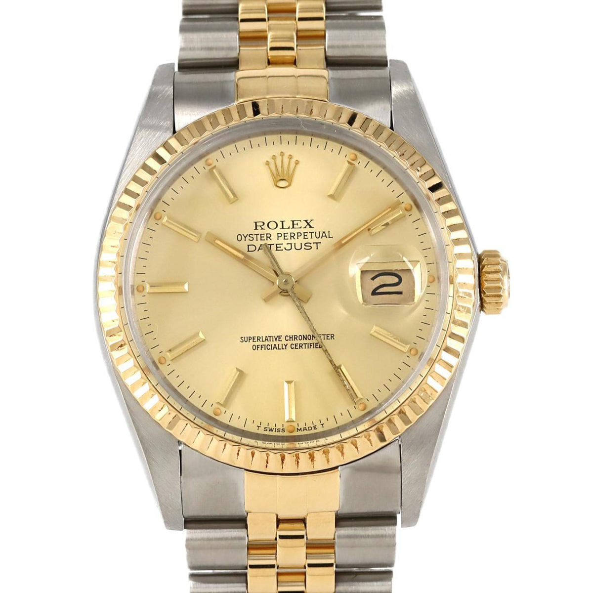 Gebrauchte Rolex Datejust 16013 SSxYG Automatikuhr 