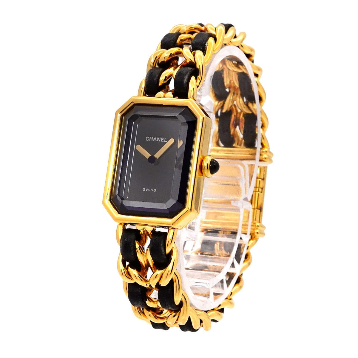 Pre-Owned CHANEL Premiere Women's Watch, Size M, H0001, Black and Gold, Quartz Movement
