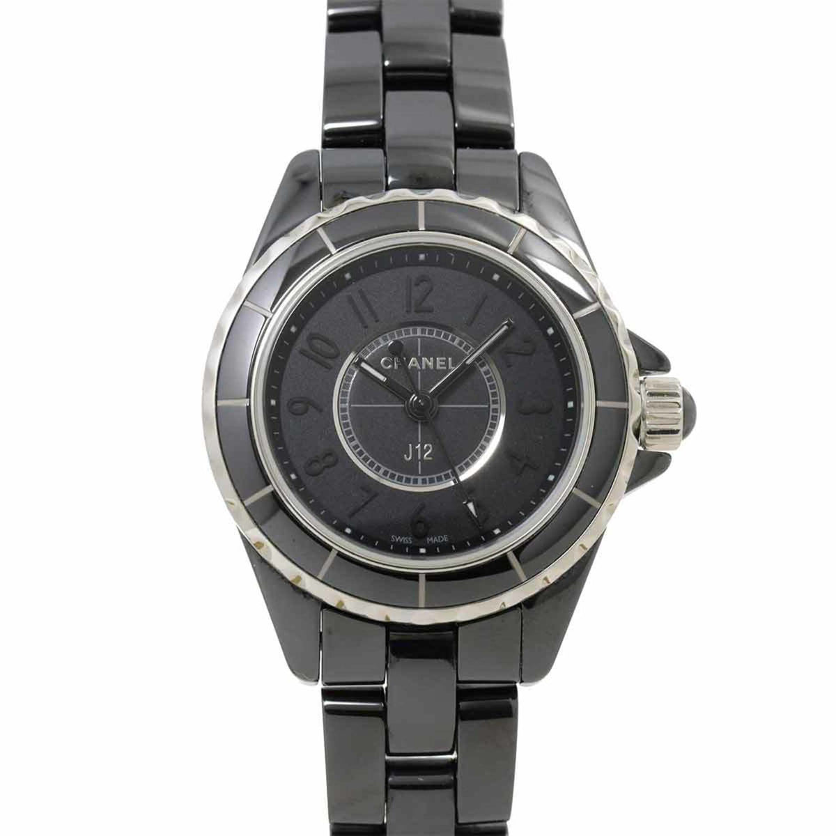 Gebrauchte Chanel CHANEL J12 Intense Black 29mm H4196 Damenuhr Keramik Quarz 