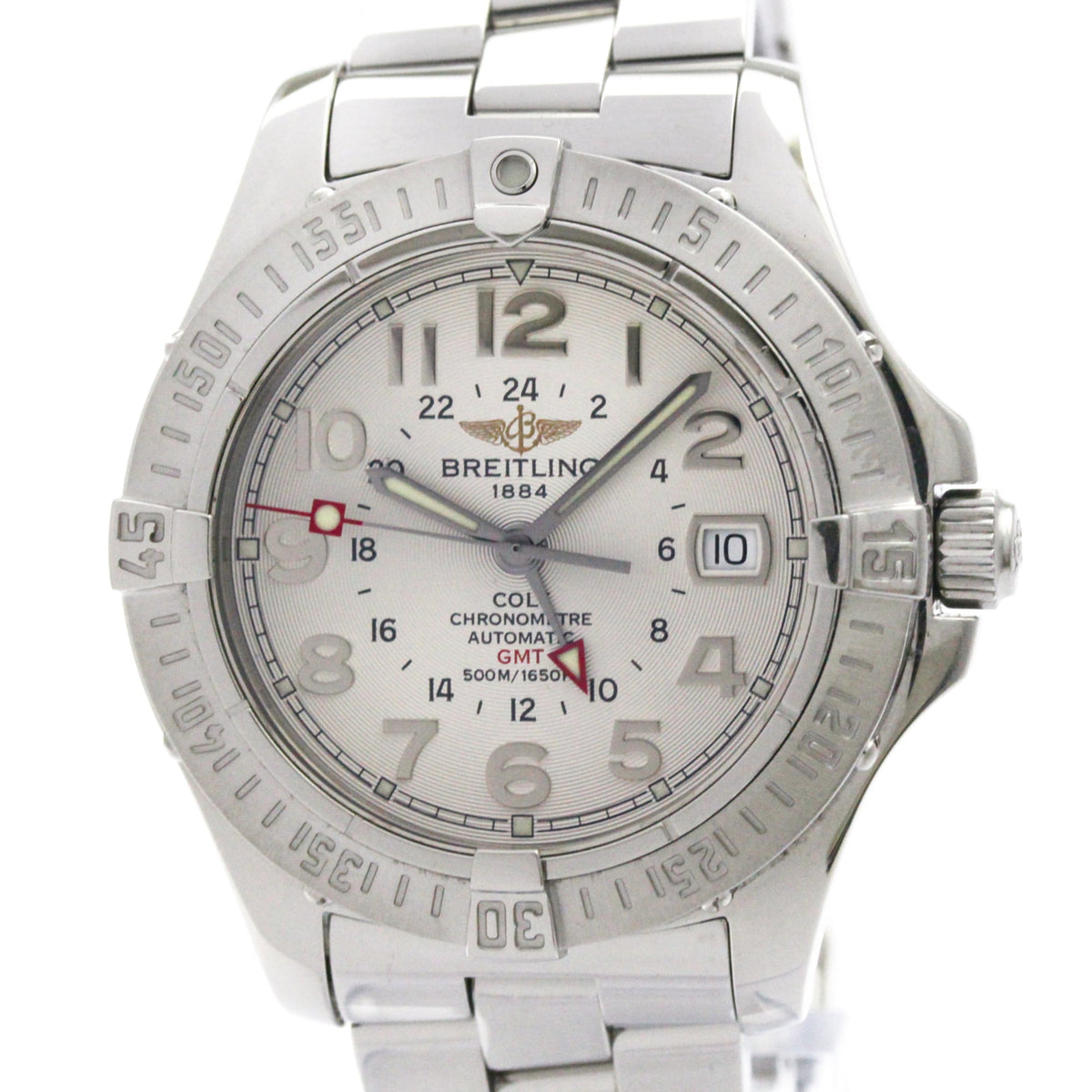Pre-Owned BREITLING Colt GMT Stainless Steel Automatic Mens Watch A32350 Polished