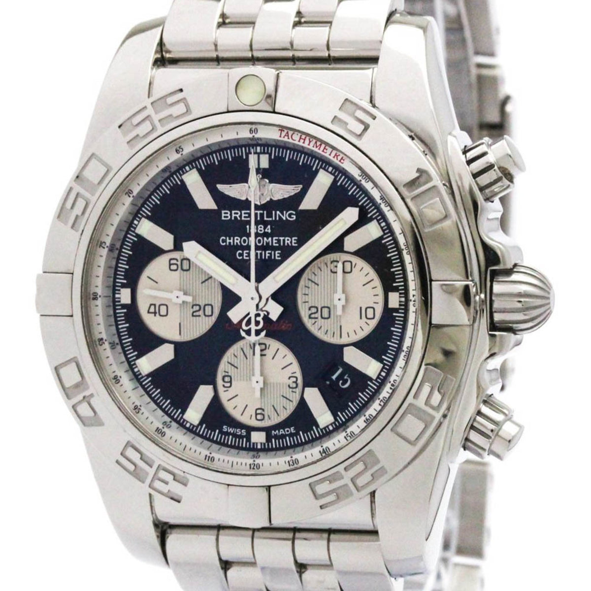 Pre-Owned BREITLING Chronomat 44 Steel Automatic Mens Watch AB0110 Polished