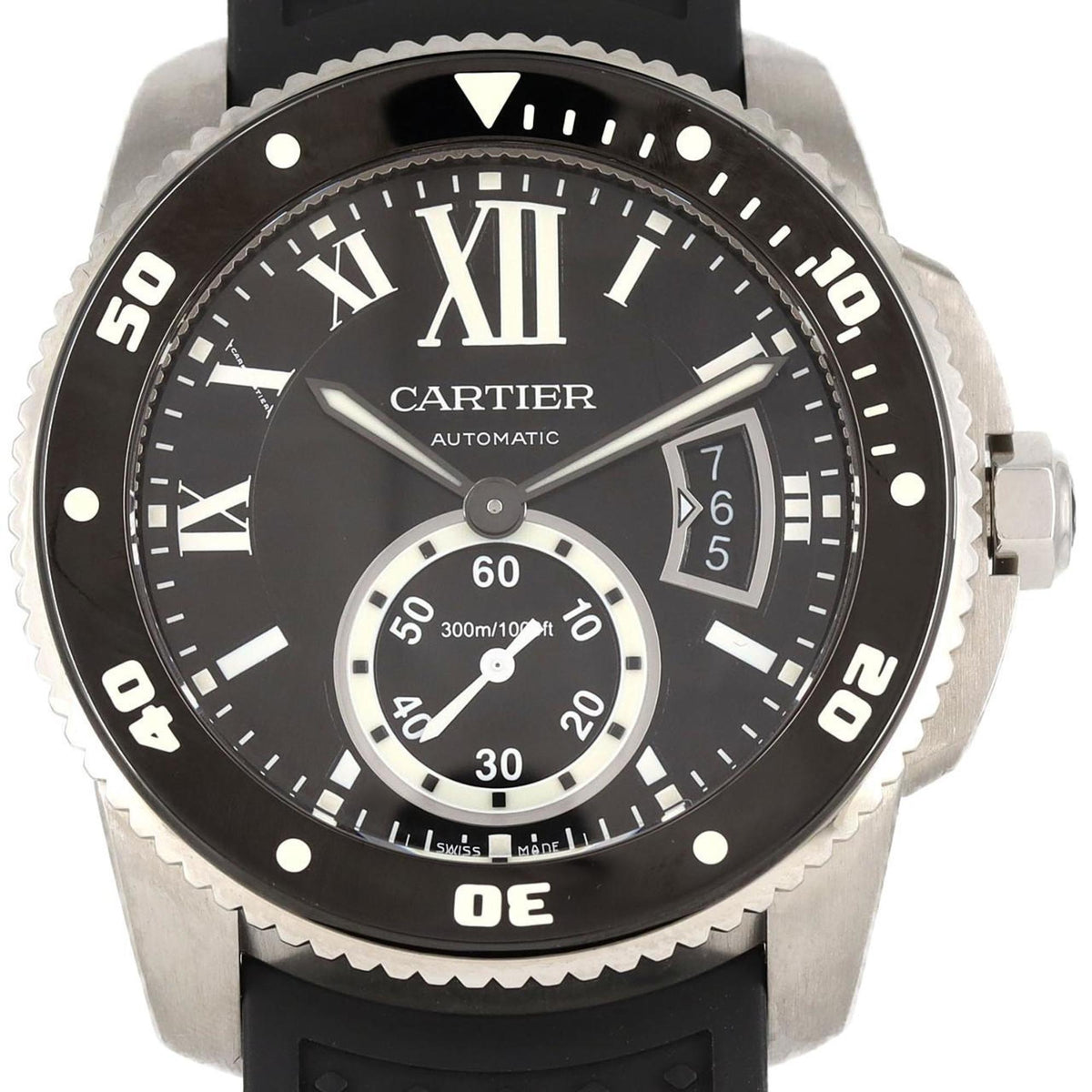 Gebrauchte Cartier Calibre de Diver W7100056 SS Armbanduhr Automatik 