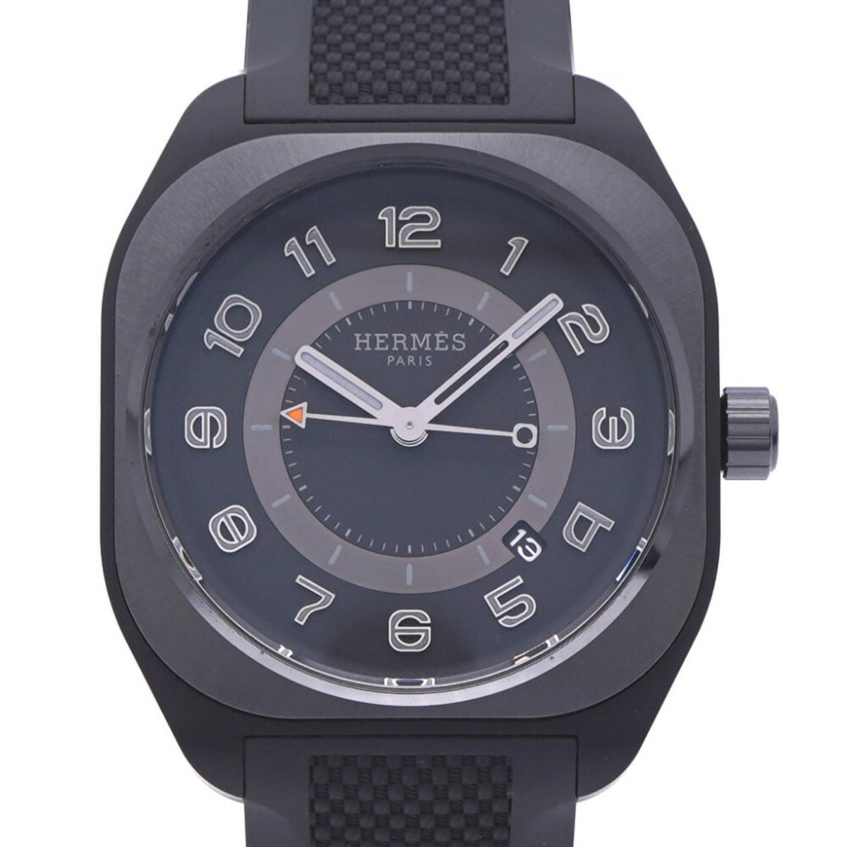 Pre-Owned Like new Herm?s H08 SP1.742 Automatic Watch, Titanium/Rubber, Black Dial, 1530HERMES Men's