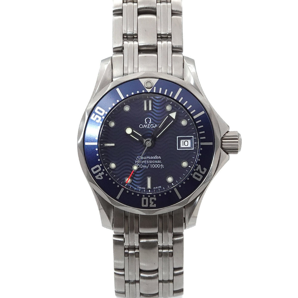 Pre-Owned OMEGA Seamaster Professional 300m 2583.80 Women's Watch with Date, Blue Quartz Movement