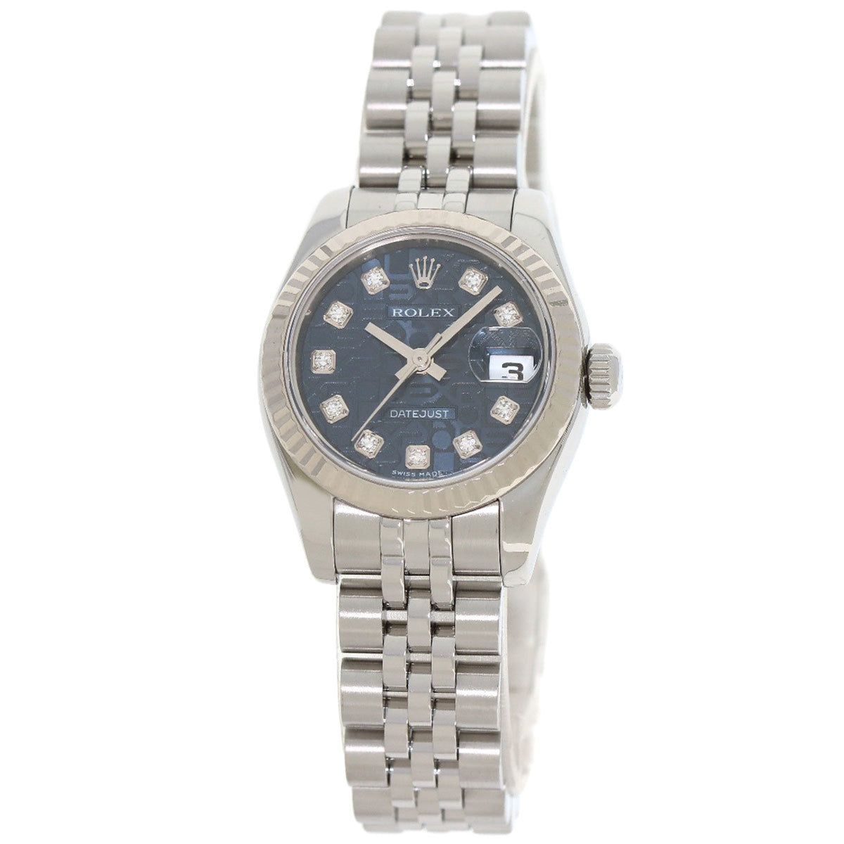 Gebrauchte Rolex 179174G Datejust 10P Diamant Uhr Edelstahl SS K18WG Damen ROLEX 
