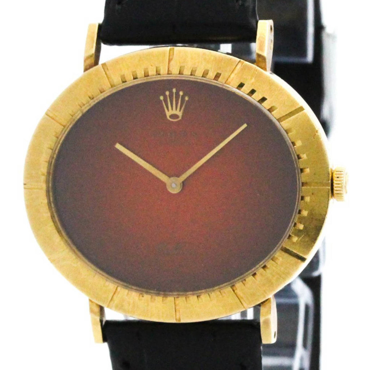 Gebrauchte ROLEX Cellini 4083 18 Karat Gold Leder Handaufzug Herrenuhr 4083 BF579244 