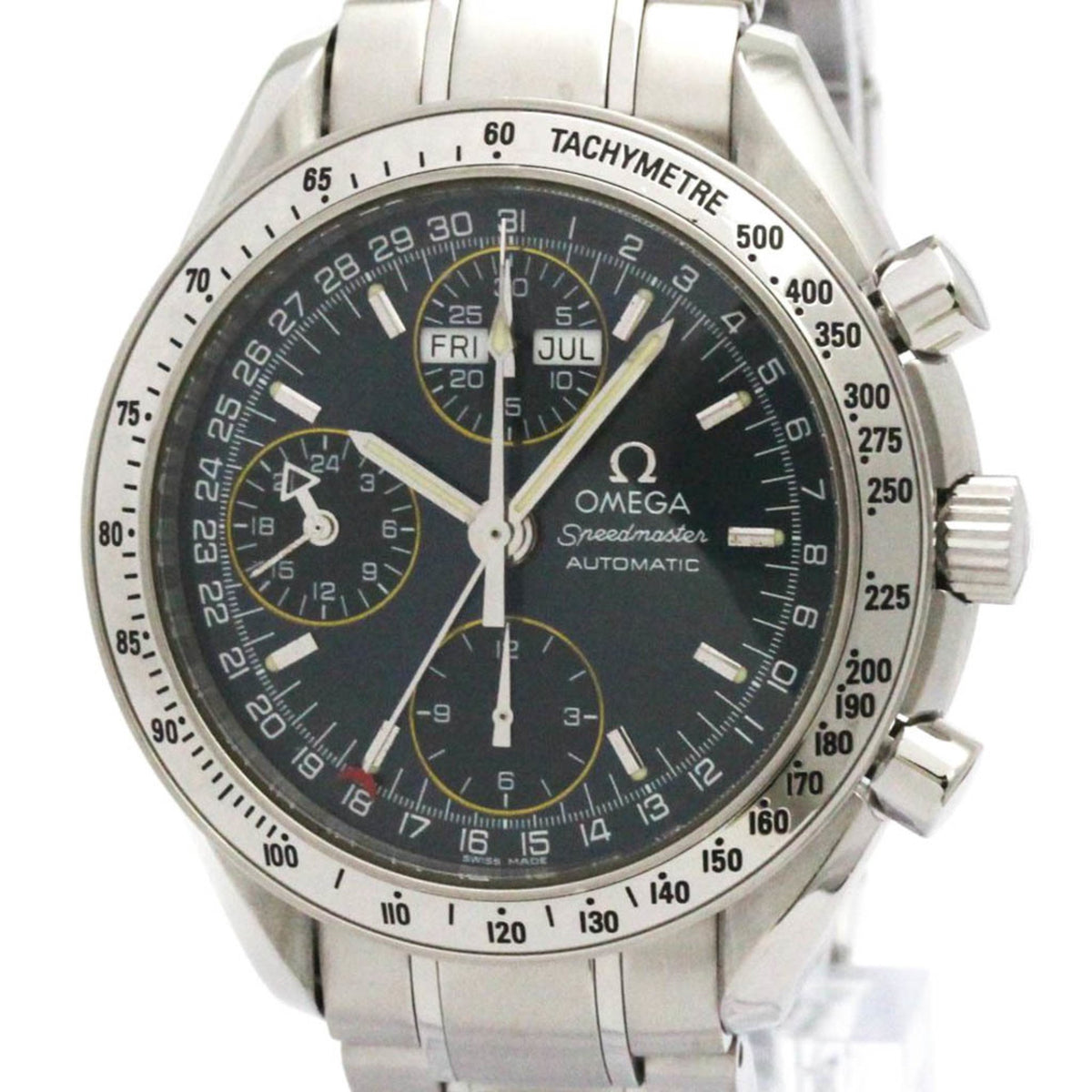 Gebrauchte OMEGA Speedmaster Triple Date Stahl Automatikuhr 3523.80 poliert 
