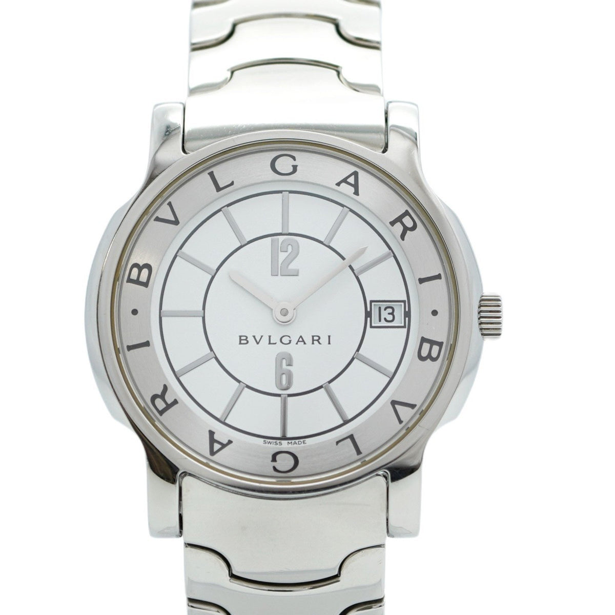 Pre-Owned Bvlgari Solotempo ST35S White Dial Men's Watch