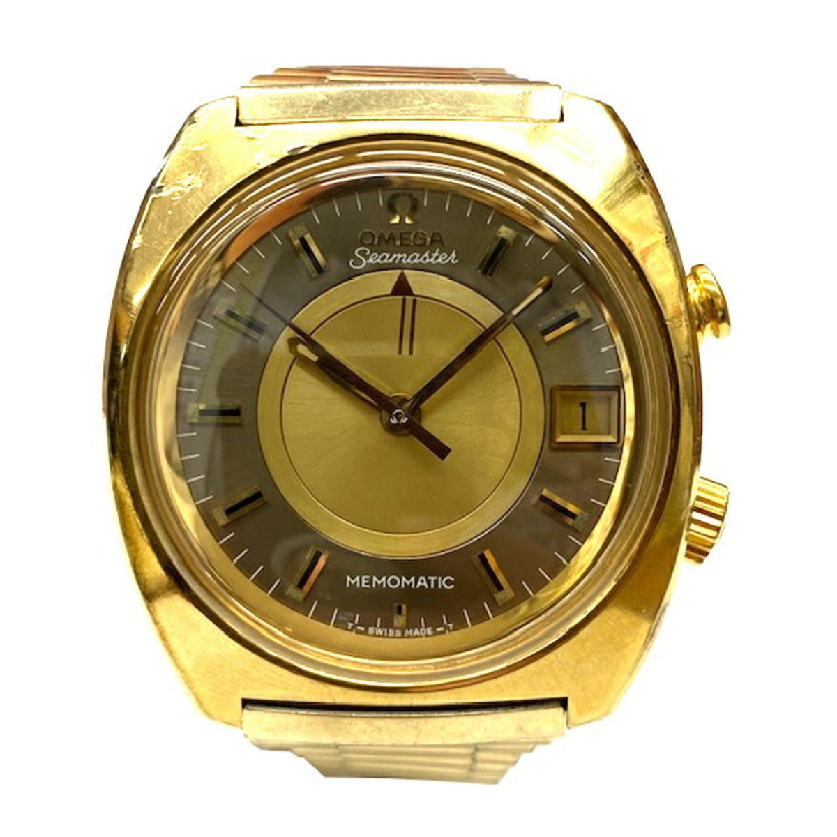 Gebrauchte OMEGA Seamaster Memomatic SS vergoldet automatische Wicklung 166.072 