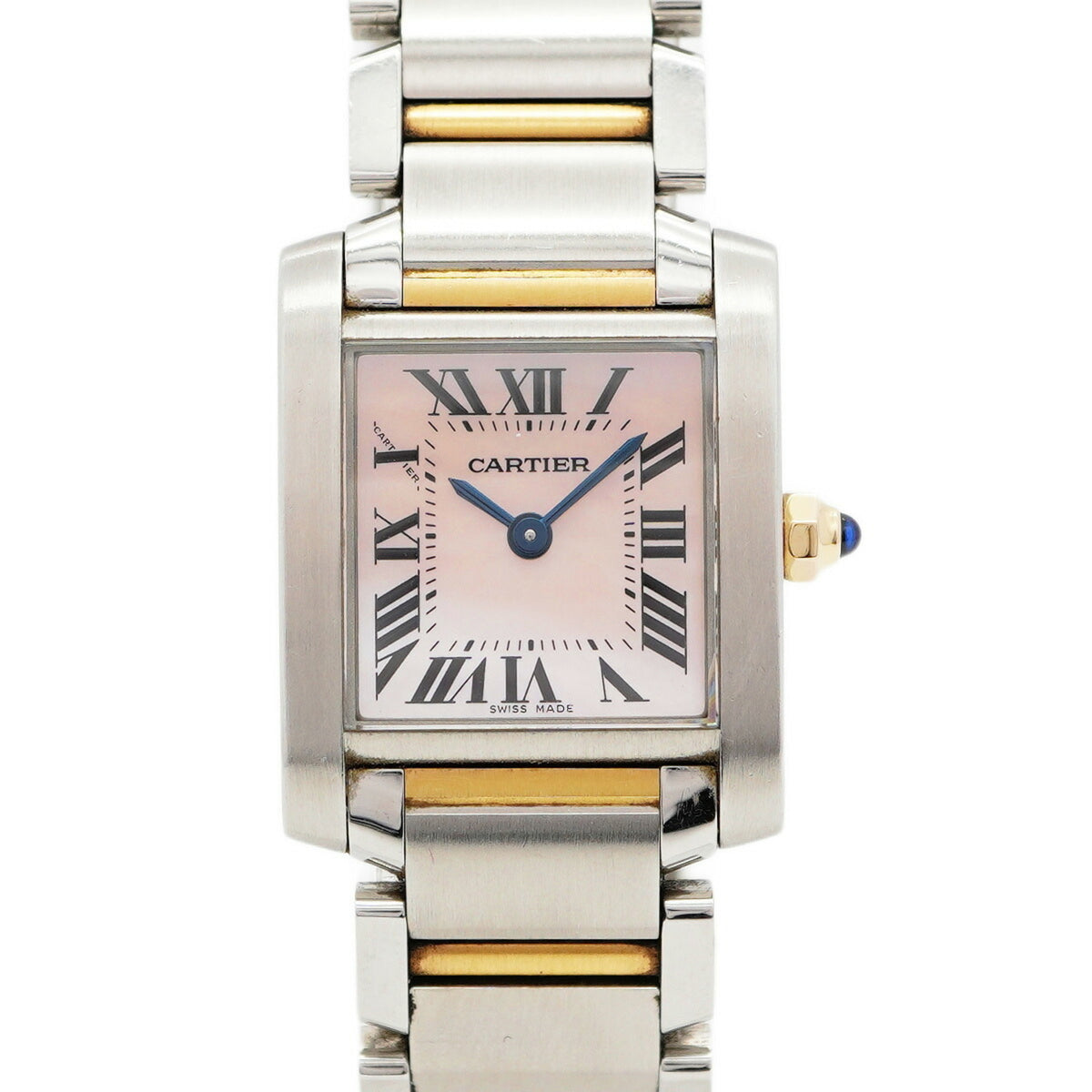Pre-Owned Cartier Tank Fran?aise SM W51027Q4 Pink Dial Women's Watch