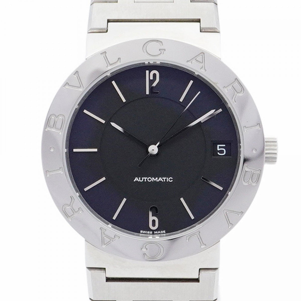 Gebrauchte Bvlgari BB33SSAUTO Herrenuhr mit schwarzem Zifferblatt 
