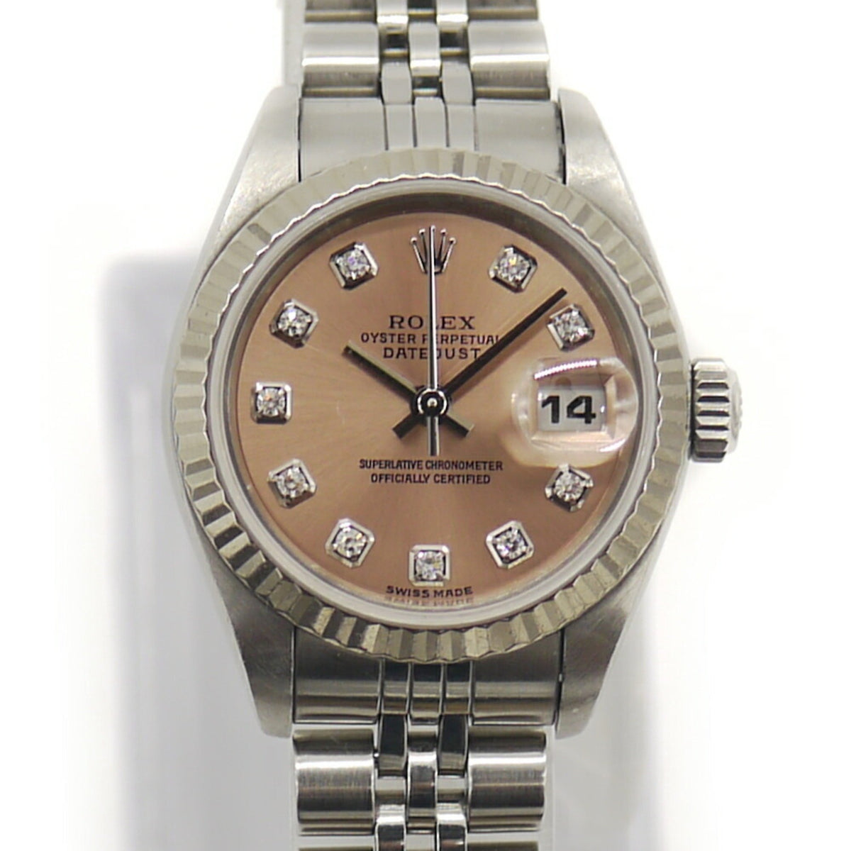 Gebrauchte ROLEX Rolex Datejust 79174G F-Serie Automatikuhr 10P Diamant Pink Dial Damen 
