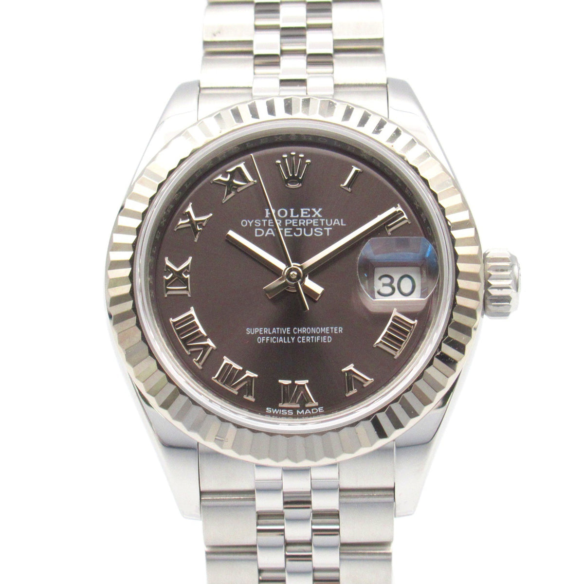 Gebrauchte Rolex ROLEX Datejust Zufallszahlen-Armbanduhr K18WG (Weißgold) Edelstahl Damen Grau GL RO 279174 