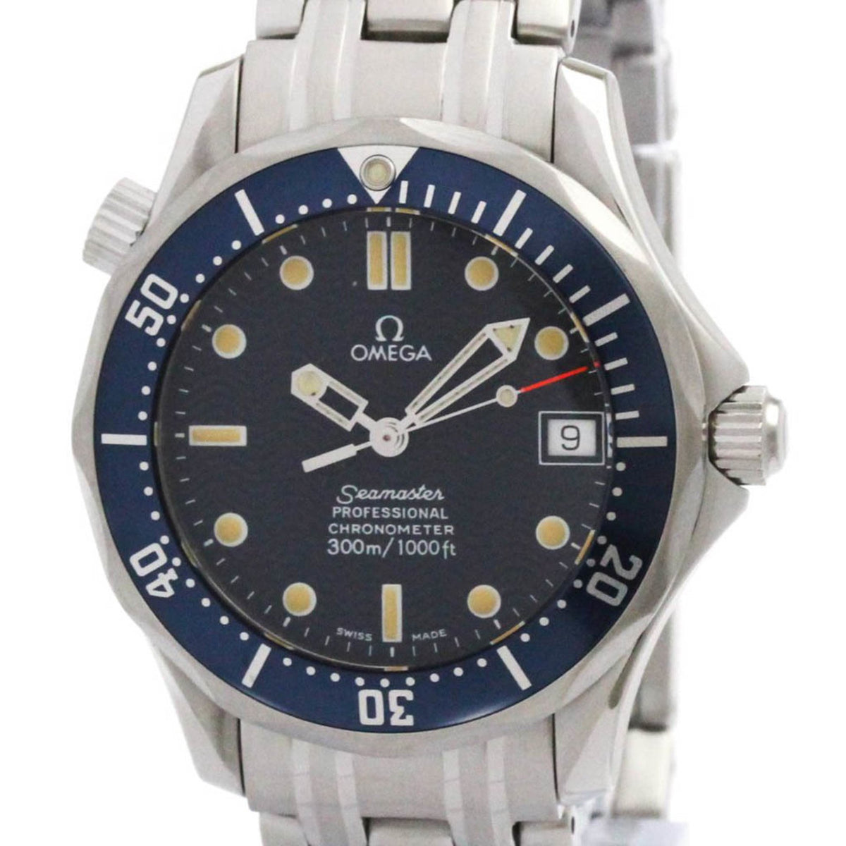 Pre-Owned OMEGA Seamaster Professional 300M Mid Steel Size Watch 2551.80 Polished